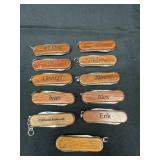 Group of mini state name pocket knifes