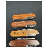 Bruce Dave Rachel and Jared state pocket knifes