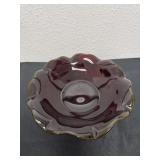 vintage art glass bowl Red. 10'