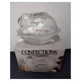 Confections by Indiana glass vintage bunny on a