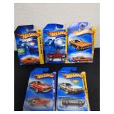 Five Hot wheel cars
