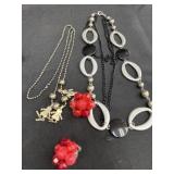 Necklaces and clip on earrings