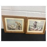 Two 10'x11' duck framed pictures