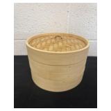 traditional two-tier bamboo steamer