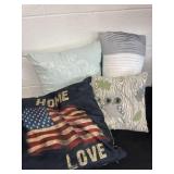 4 throw pillows