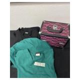 Size large scrubs and make up box