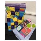 35x39 quilt with baby quilt.