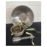 Mixing bowl and vintage shifter and beaters