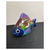 10' hand-painted terracotta fish sculpture