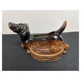 9' vintage ceramic planter 'weiner dog' design.