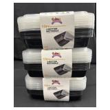 3 New 10pk 2 section meal prep containers