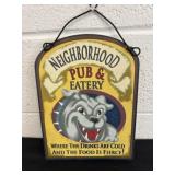 12'x9' neighborhood pub and eatery sign metal
