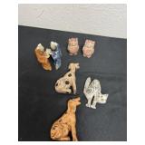 3 arnels chalkware cats and dogs with Asian