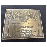 vintage Budweiser lager beer label brass belt