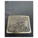 vintage brass belt buckle from the Bucyrus-Erie