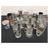 Group of glass shot glasses