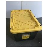 27 Gal black and yellow lid utility tote