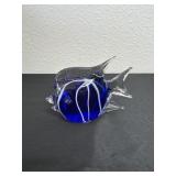 4' glass paper weight fish.
