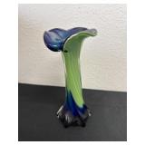 7' hand-blown art glass vase