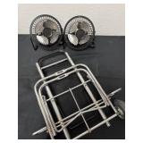 Pull cart and 2 fans