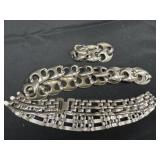 2 collar necklaces with one bracelet