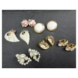 6 pairs of clip on earrings