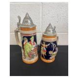 2 German beer steins