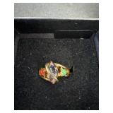 Technibond amethyst and Enamel ring size 7