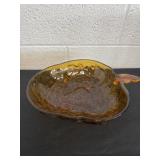 13' vintage Indiana Glass amber fruit bowl