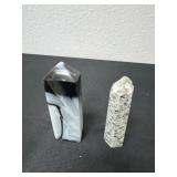 3' and 4' black and white tourmalinated quartz