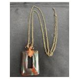 handmade copper wire-wrapped pendant necklace