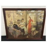 27.5x33 Large Vintage Framed Signed 'Reminiscing'