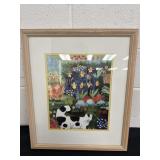 24x20.5 in Signed Cat Artwork, Very Cool