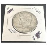 1966 40% silver half dollar