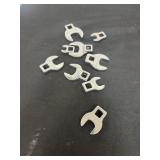 Set of nine crows feet wrenches