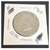 1969 40% silver half dollar