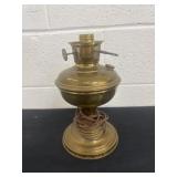 antique brass oil lamp that has been converted to