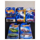 Five Hot wheel cars