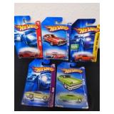 Five Hot wheel cars