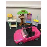 Barbie car with Barbie toys