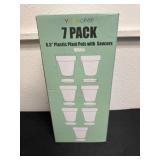 7 pack 6.5' plastic plants pots with saucer