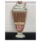 13' metal hand dipped milkshake sign