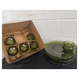 vintage Indiana Glass snack plates in the 'Kings