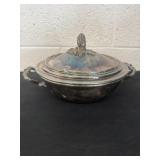 vintage silver-plated covered vegetable serving