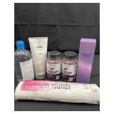 Group of supplements and rounds and h20 and
