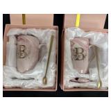 2 new Letter b mugs one has no lid