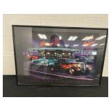 Scenes from vintage America framed poster 25X 37