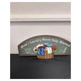 19'x9' moms laundry room help wanted sign wood