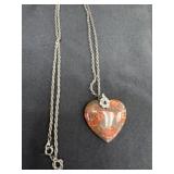 Jasper heart necklace