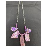 purple jasper gemstone slabs necklace